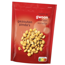 g'woon gezouten of ongezouten pinda's